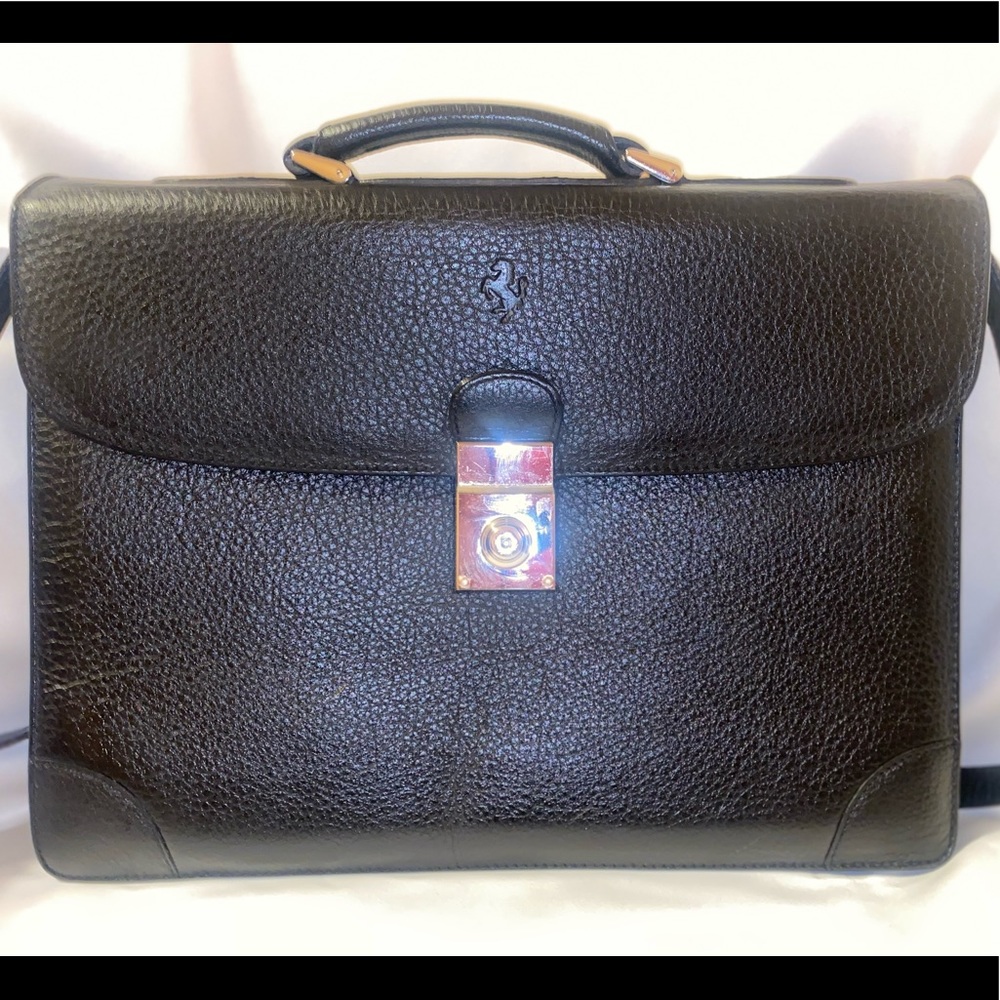 Farrari Leather small briefcase for laptop and/or tablet.